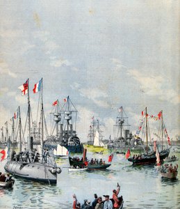 Französische Flottille im Hafen von Portsmouth, 1891 von Paul Senau