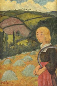 Junges bretonisches Mädchen und Heuhaufen, 1924 von Paul Sérusier