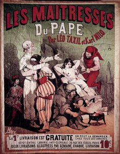 Plakat für „Die Geliebten des Papstes“ von Leo Taxil und Karl Milo von Paul Verlaine