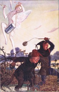 Führe Monster, wir folgen. Ich wünschte, ich könnte Taboreri sehen: Er legt es auf, Illustration aus Der Sturm, 1908 von Paul Vincent Woodroffe