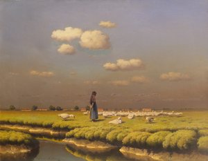 Landschaft mit Gänsemädchen