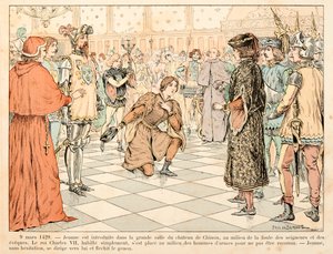 Illustration aus dem Buch „Johanna von Orleans“ von Theodore Cahu, illustriert von Paul De Semant (1855-1915): Am 9. März von Paul de Semant