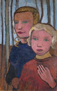 Zwei Mädchen vor Birken von Paula Modersohn-Becker