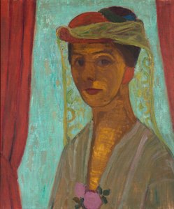 Selbstbildnis mit Hut und Schleier von Paula Modersohn Becker
