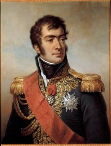 Porträt von Auguste Frederic Louis von Viesse de Marmont, Herzog von Ragusa, Marschall des Kaiserreichs 1809 (1774-1852) - dargestellt in Uniform mit dem Abzeichen der Ehrenlegion unter der Restauration. Gemälde von Paulin Jean-Baptiste von Paulin Jean Baptiste Guerin