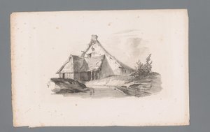 Ansicht eines Hauses in einer Hügellandschaft