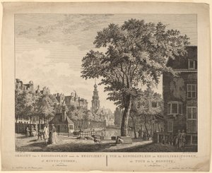 Ansicht des Königsplatzes zum Reguliers- oder Münzturm, in Amsterdam von Paulus van Liender after Jan de Beyer