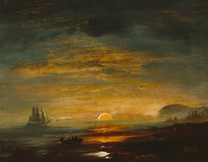 Küstenlandschaft mit Sonnenuntergang