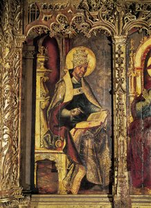 St. Gregor der Große, Gemälde von Pedro Berruguete, ca. 1449-1503