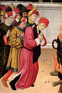 Eine Gruppe treuer Konvertiten, Detail vom Altarbild von St. Quirze und St. Julita