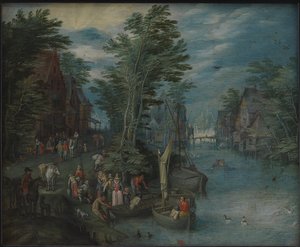 Dorf an einem Fluss