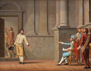Engelbrekt Engelbrektsson vor Erik III. (Erik von Pommern), von Pehr Hilleström