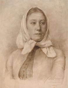 Mädchen mit einem Schal von Pekka Halonen