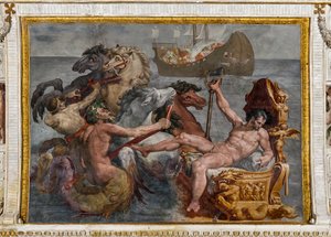 Neptun und das Schiff des Odysseus (Detail) von Pellegrino Tibaldi
