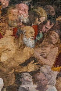Johannes der Täufer tauft Menschen, Poggi-Kapelle von Pellegrino Tibaldi