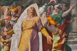 Die Ankündigung des Kommens des Täufers, Poggi-Kapelle von Pellegrino Tibaldi