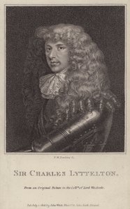 Sir Charles Lyttelton, englischer Politiker und Kolonialgouverneur von Jamaika (Gravur)
