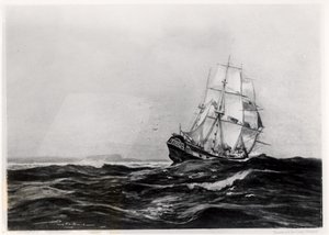 Die Endeavour auf See, 1900, graviert von Lowy von Percy F.S. Spence