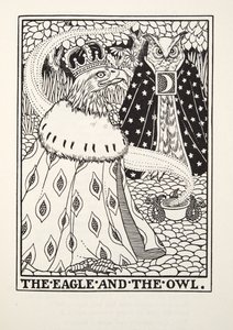 Der Adler und die Eule, aus Fontaine Fabeln, veröffentlicht 1905