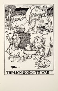 Der Löwe zieht in den Krieg, aus Fontaine Fables, veröffentlicht 1905