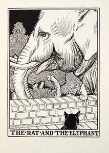 Die Ratte und der Elefant, aus Fontaine Fabeln, veröffentlicht 1905