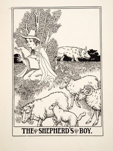 Der Hirtenjunge, aus Hundert Fabeln von Äsop, veröffentlicht 1903
