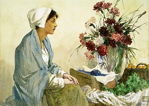 Die Blumenverkäuferin von Percy Lancaster