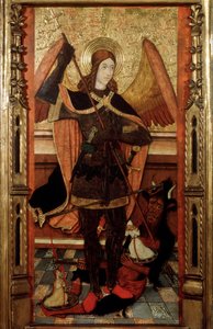 Der Erzengel Michael wiegt die Seelen der Toten, frühes 16. Jahrhundert von Pere Espalargues the younger