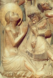 Das Martyrium der Heiligen Thekla, Detail vom Hochaltar von Pere Johan