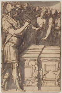 Alexander weiht die Altäre für die zwölf olympischen Götter von Perino del (1501-47) Vaga