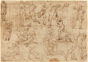 Figurenstudien (recto) von Perino del Vaga