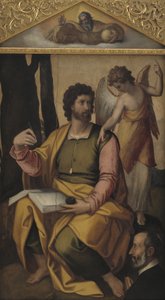 Matthäus der Evangelist mit Wohltäter von Perino del Vaga