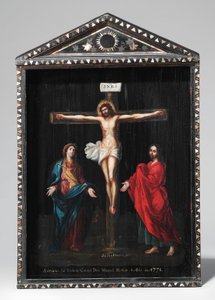 Ein christlicher Lackschrein (Seigan), Malerei 18. Jahrhundert von Period Momoyama