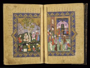 Ein Prinz auf dem Thron aus Mathnavi von Rumi, ca. 1530 von Persian School