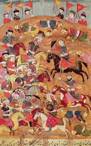 Schlacht zwischen den Persern und den Turaniern, Illustration aus dem 