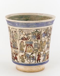 Becher, der das Shahnama darstellt, Kashan, Iran, Saljuq-Periode