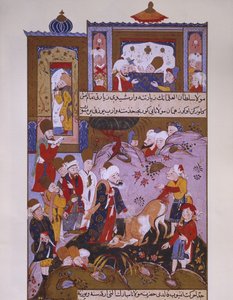 Stier erweist Rumi Ehre, späte 16. Jahrhundert von Persian School