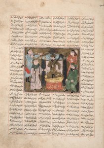 Gordiyeh rät ihrem Bruder Bahram Chubineh, nicht nach dem persischen Thron zu streben, ca. 1330