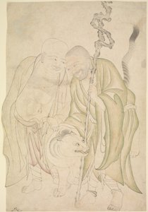 Zwei Lohans, um 1480 von Persian School