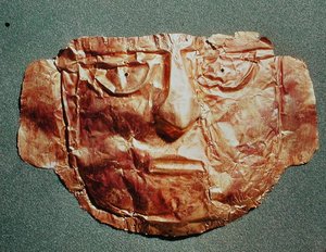 Mumienmaske, aus Peru (Gold)