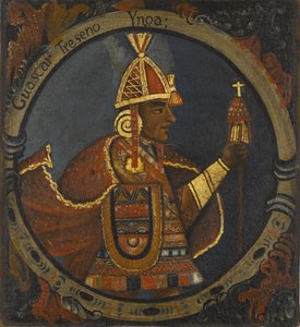 Tupac Cusi Hualpa (Huascar), 13. Inka-König, Mitte des 18. Jahrhunderts von Peruvian School