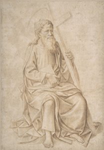 Heiliger Philipp sitzend, ein Buch und ein Kreuz haltend, 1422-57