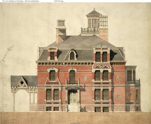 Eliphalet W. Blatchford Haus, Chicago, Illinois, LaSalle Street Fassade und Teilansicht