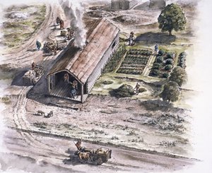 Industriegebäude, Ribchester Römisches Fort, Lancashire, 2. Jahrhundert, 1996