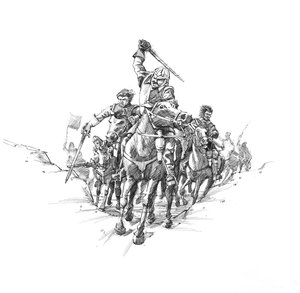 Schottische Kavallerie, Schlacht von Newburn Ford, 1640 von Peter Dunn
