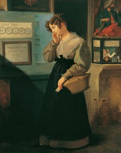 Mädchen vor einem Lotterieladen, 1829 von Peter Fendi
