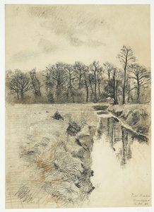 Landschaft mit einem Bach von Peter Hansen