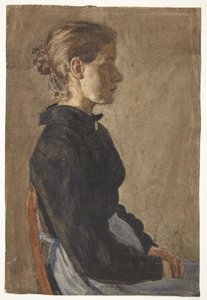 Porträt der Malerin Christine Swane, geb. Larsen, als junge Frau