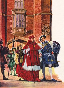 Kardinal Wolsey und König Heinrich VIII. in Hampton Court von Peter Jackson