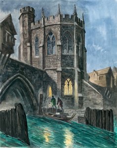 Imaginäre Rekonstruktion der Kapelle von St. Thomas auf der alten London Bridge